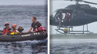 Brave Water Rescue Dog Jumps Out Of Helicopters To Save People [upl. by Derman]