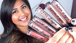 NEW NYX Lip LINGERIE Liquid Lipsticks Review amp Lip Swatches [upl. by Deck]