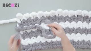 HAND KNIT A CHUNKY BLANKETJUMBO CHENILLE [upl. by Ynttirb466]