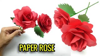 How To Make Rose Flower From Paper  Easy Ways   Cara Membuat Mawar Dari Kertas [upl. by Zeke]