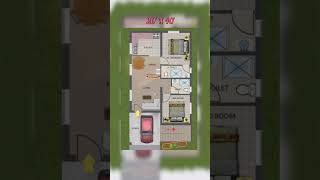 20 X 40 2BHK house🏡 plan with 🚘🏗♥️home housedesign ghrkamap architecture [upl. by Novah433]