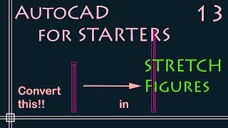 Autocad  Stretch command change window size  Fast tutorial [upl. by Hodosh]