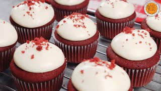 BEST Red Velvet Cupcake Recipe with Cream cheese Frosting  Ep 122  Mortar and Pastry [upl. by Holcman369]