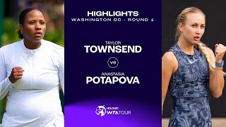 Taylor Townsend vs Anastasia Potapova  2024 Washington DC Round 1  WTA Match Highlights [upl. by Annodahs]