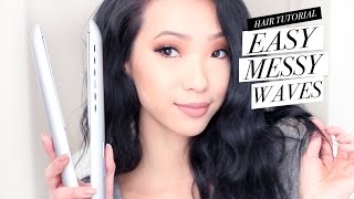 EASY Beach Waves With a Straightener Hair Tutorial [upl. by Eanehs236]