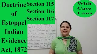 Doctrine of Estoppel  Section 115 116 117 Indian Evidence Act 1872 archnasukhija estoppel [upl. by Gnous]