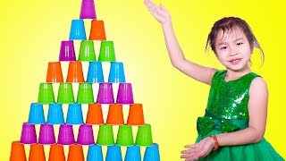 Jannie Stacking A HUGE Cup Pyramid [upl. by Mckale]