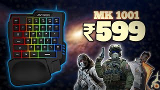 JUST ₹599 Ant Esports MK100 UNBOXING One Handed RGB Gaming Keyboard [upl. by Ailaroc]