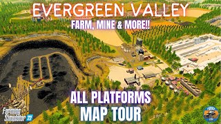 EVERGREEN VALLEY  Map Tour  Farming Simulator 22 [upl. by Roshelle]