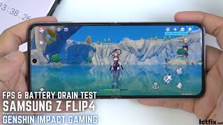 Samsung Z Flip 4 Genshin Impact Gaming test  Snapdragon 8 Gen 1 120Hz Display [upl. by Medea]