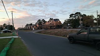 ES44AH  964 leads a Loaded Rock Train B42705 Coming to an approach for a stop  SE Bearswamp NC [upl. by Anidene]