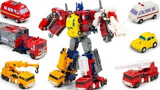 Transformers Bumblebee Ironhide Ratchet Optimus Prime Grapple Inferno Combine Vehicle Robot Toys [upl. by Vogeley]