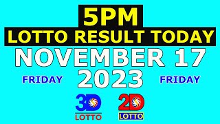 5pm Lotto Result Today November 17 2023 Friday [upl. by Lurlene133]