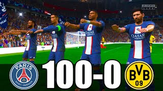 FIFA 23  RONALDO MESSI MBAPPE NEYMAR ALL STARS  PSG 100  0 DORTMUND  UCL FINAL [upl. by Esilrac]