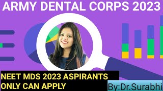 Army Dental Corps 2023NEET MDS 2023 CAN APPLY ONLY [upl. by Persson285]