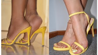 The new high heels sandals best yellow high heels sandals ideas for womens youtube viral 2024 [upl. by Molohs79]