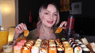 MUKBANG  Сушироллы мидии  Sushirolls mussels не ASMR [upl. by Ayo210]