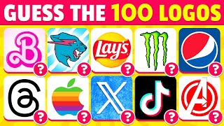 Guess the Logo in 3 Seconds ⏰👀🤔  100 Famous Logos  Logo Quiz [upl. by Ellirpa]