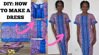 How to Make a Simple Dress✂️  Easy Sewing Tutorial for Beginners  No Dart  DIY Dress [upl. by Boaten814]