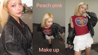 SUBPeach pink makeup🍑릴스에서 요청 많았던 메이크업🤍 [upl. by Enomal]