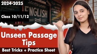 Unseen Passage Tricks  Unseen Passage in English Class 10 Class 11  Class 12 English Grammar [upl. by Broida333]