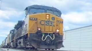 Amazing K5LA on AC44CW Csx 127 leading Csx 297 trailing 93 cars  Horn taps 🇺🇸 [upl. by Enneles]