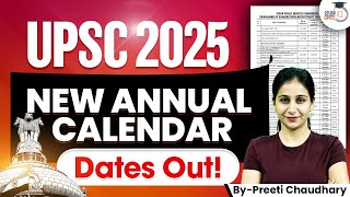 UPSC 2025 Revised Annual Calendar 🔥  UPSC CSE Annual Revised Calendar 2025  UPSC IQ [upl. by Reace863]