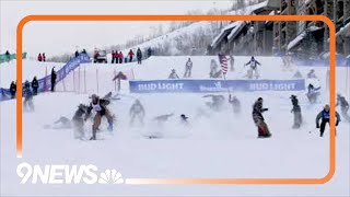 Wild weather cant stop 2024 Cowboy Downhill in Steamboat Springs [upl. by Lindberg]