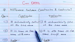 Difference between Constructor and Destructor in C in hindi  Constructor Vs Destructor [upl. by Ariaic]