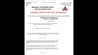 MANUAL TARIFARIO SOAT 2018 [upl. by Paris]