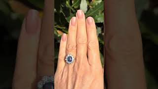 Circa 1920s Vintage Cushion Cut Sapphire Engagement Ring Halo Ring diamondringdesign sapphire [upl. by Pitzer]