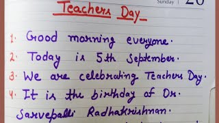 Teachers Day Speech in English😃speech on teachers day🌟speech on teachers day in englishteachersday [upl. by Melany]