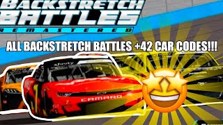 ALL BACKSTRETCH BATTLES 42 CAR CODES Roblox [upl. by Enrichetta487]