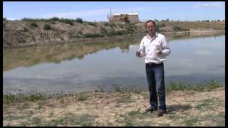 Coal seam gas waste water pond on Wyoming farm [upl. by Ria744]