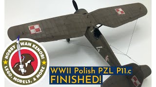 Plastic Scale Model Build  Arma Hobby 148 PZL P11c  part 3 Decals Oil Wash COMPLETED [upl. by Behl298]