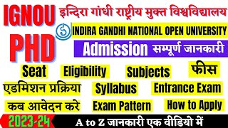 IGNOU PhD Admission 202324  IGNOU University phd Admission  IGNOU Phd Admission Process 202324 [upl. by Inttirb]