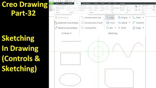 32 Creo Detailed Drawing Sketching In Drawing Controls amp Sketching [upl. by Odlavso]