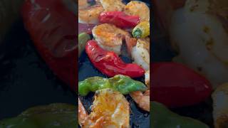 Blistered Shishito Peppers amp Shrimp food cooking peppers [upl. by Ahsatel]