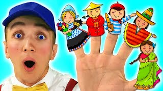 Finger Family Nationalities Song for Kids  Super Simple Nursery Rhymes Sing Along With Tiki [upl. by Niamrej402]