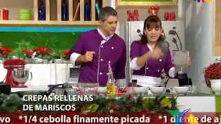 Cocina de YOLO Crepas rellenas de mariscos [upl. by Hernardo]