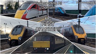 Trainspotting At Durham  catching my FIRST EVER CHARTER  DD Railways [upl. by Fairman]