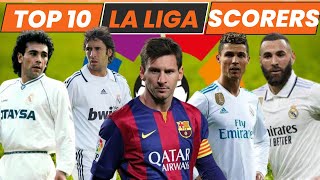 The top 10 goal scorers in La Liga history [upl. by Enecnarf]