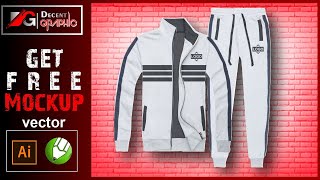 Free Track suit Editable Mockup Design in Adobe Illustrator amp CorelDraw [upl. by Leirud]