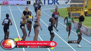 Kenya wins 4x4M Relay Mixed Heat 1 [upl. by Lynsey910]