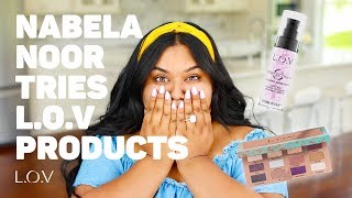 Nabela Noor Tries LOV Products [upl. by Idell330]