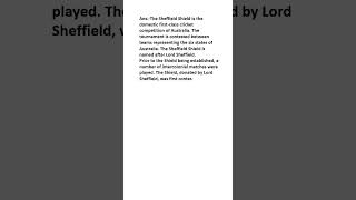 What is Sheffield Shield [upl. by Levy]