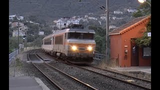 Corail de Nuit Thello Pèlerin Intercités sur la Côte dAzur [upl. by Nofets]