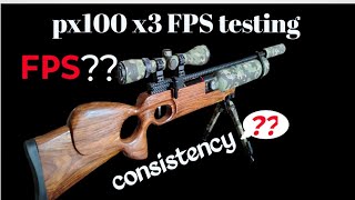 px100 x3 air rifle india FPS testing with chronyshot consistency testing modified Indian pcp [upl. by Alyss19]