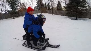 GoPro Snow Sledding with the kids [upl. by Allenrad]