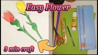 Very easy paper flower craft ll Paper flower making step by step ll Diy flower craft [upl. by Kerrin]